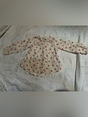 Zara Baby Cream Ditsy Floral Muslin Blouse Girls 18-24 Months